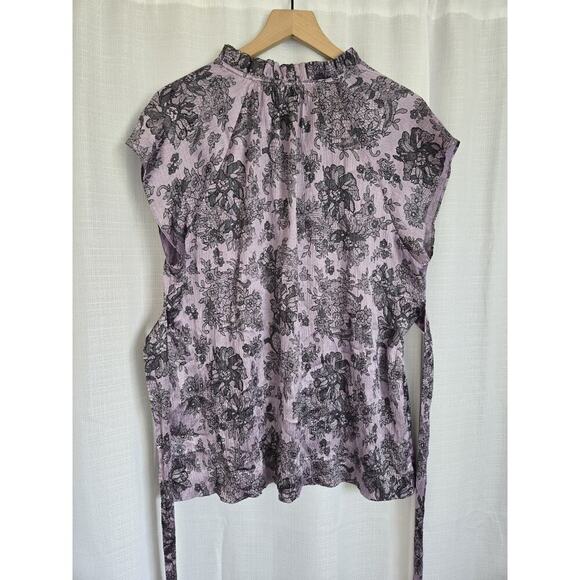 Apt 9 XL Purple Floral Y2k Babydoll Top Romantic Boho Whimsigoth Fairy Cottage - Picture 3 of 8
